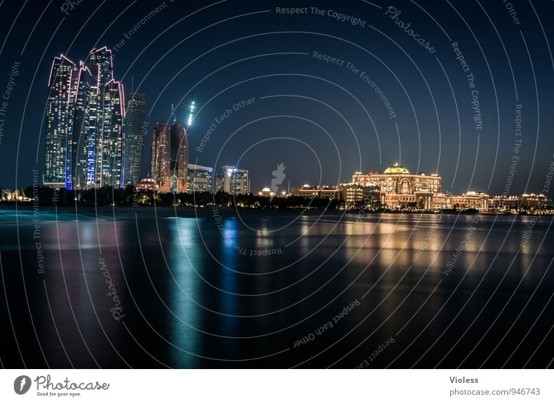 Abu Dhabi II Hauptstadt Skyline Traumhaus Hochhaus Turm Bauwerk Gebäude Architektur Sehenswürdigkeit entdecken Erholung ästhetisch außergewöhnlich gigantisch