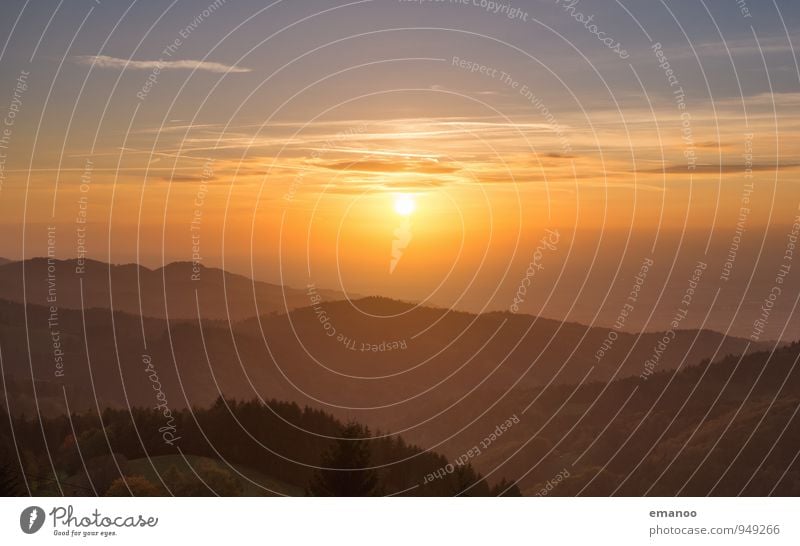 Abendnebel Ferien & Urlaub & Reisen Tourismus Ausflug Abenteuer Ferne Freiheit Sommer Sonne Berge u. Gebirge Umwelt Natur Landschaft Wolken Horizont