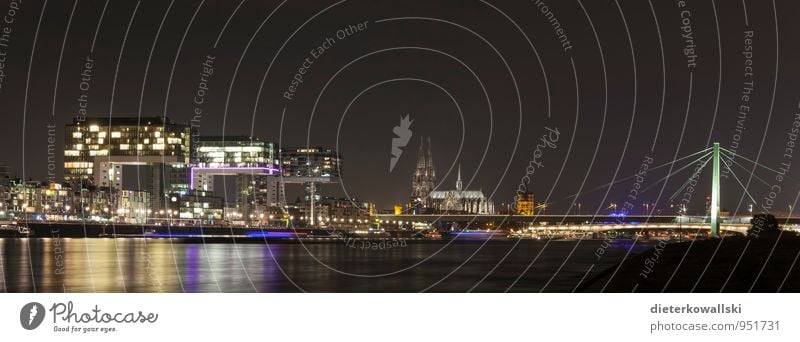 Kölle bei Nacht Stadt Leben Lebensfreude Stimmung Köln Heimat heimatlich Farbfoto Außenaufnahme Panorama (Aussicht)