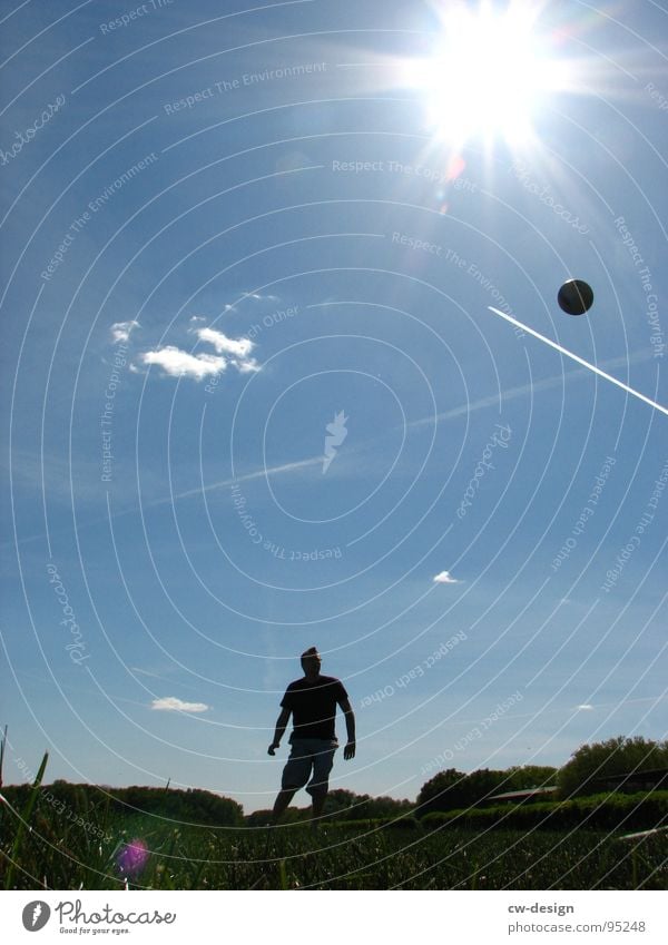 kick it like... Fußballer Weltmeisterschaft Erfolg Verlierer Champions League Wiese Feld Sommer heiß Physik Blume weiß grün saftig Wolken schlechtes Wetter