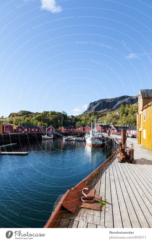 Fischereihafen Ferien & Urlaub & Reisen Sommerurlaub Himmel Schönes Wetter Meer Dorf Fischerdorf Menschenleer Haus Architektur Sehenswürdigkeit Schifffahrt