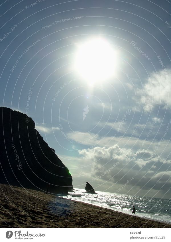 Seaside I Erholung Ferien & Urlaub & Reisen Sommer Sonne Strand Meer Mensch 1 Natur Sand Wasser Himmel Wolken Horizont Sonnenlicht Schönes Wetter Wärme Küste