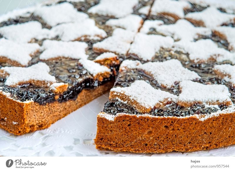 Linzer Torte Kuchen Süßwaren Dekoration & Verzierung Weihnachten & Advent genießen lecker Tradition Backwaren traditionell Bäckerei Weihnachstbäckerei