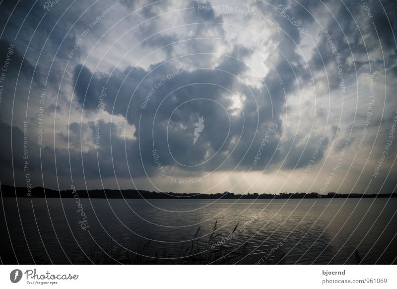 Wolken über dem Eckernförder Noor Natur Landschaft Wasser Himmel Sonnenaufgang Sonnenuntergang Sonnenlicht Herbst See bedrohlich dunkel kalt Gefühle Stimmung