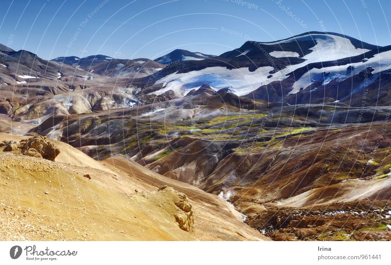 Hveradalir im Kerlingarfjöll Ferien & Urlaub & Reisen Abenteuer Expedition Berge u. Gebirge wandern Natur Landschaft Urelemente Erde Wolkenloser Himmel