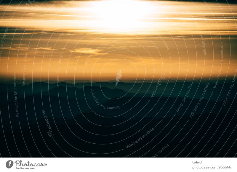 Südpfalz | Sunset Pt.2 Natur Landschaft Pflanze Himmel Sonnenaufgang Sonnenuntergang Sonnenlicht Schönes Wetter Wald Hügel Berge u. Gebirge leuchten Ferne