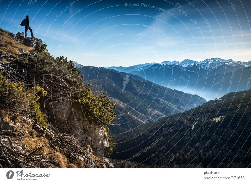 Mal wieder abschalten 1 Mensch Umwelt Natur Landschaft Herbst Schönes Wetter Berge u. Gebirge Gipfel Schneebedeckte Gipfel außergewöhnlich frei Unendlichkeit