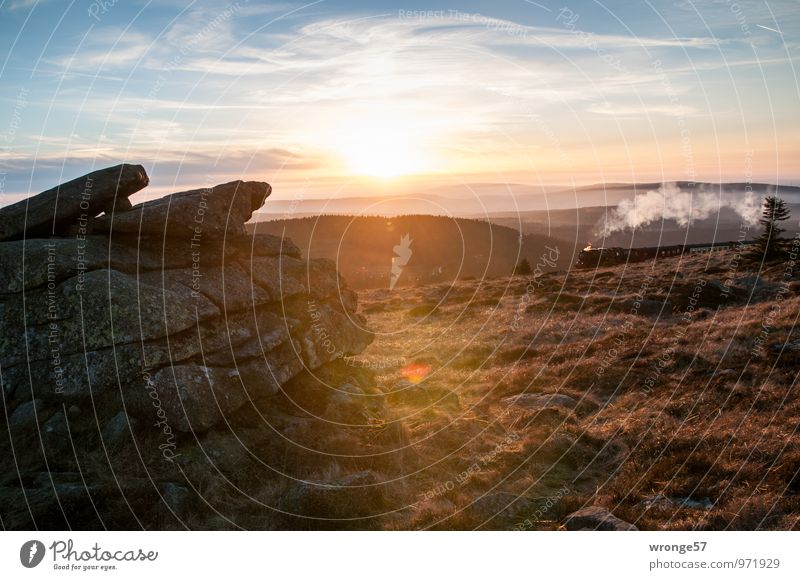 200 | mit Volldampf weiter voraus Landschaft Himmel Wolken Sonne Herbst Schönes Wetter Gras Berge u. Gebirge Mittelgebirge Harz Nationalpark Schienenverkehr