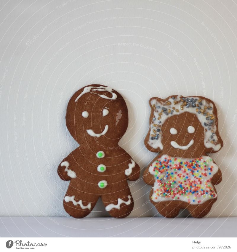 Pärchen... Lebensmittel Teigwaren Backwaren Süßwaren Lebkuchen Ernährung Feste & Feiern Hochzeit Frau Erwachsene Mann Paar 2 Mensch Dekoration & Verzierung