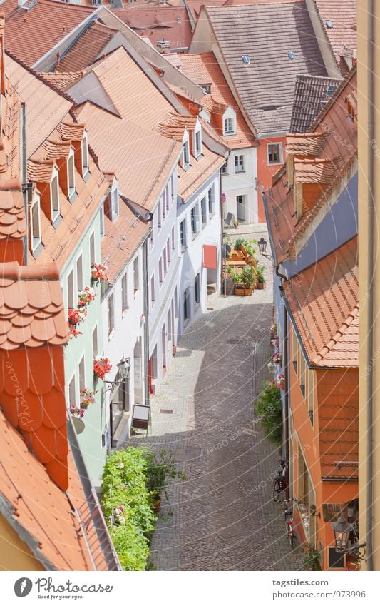 MEISSEN Meissen Gasse Straße Miniatur Sonnenstrahlen Sachsen Porzellan Altstadt historisch Elbe Ferien & Urlaub & Reisen Postkarte Deutschland Reisefotografie