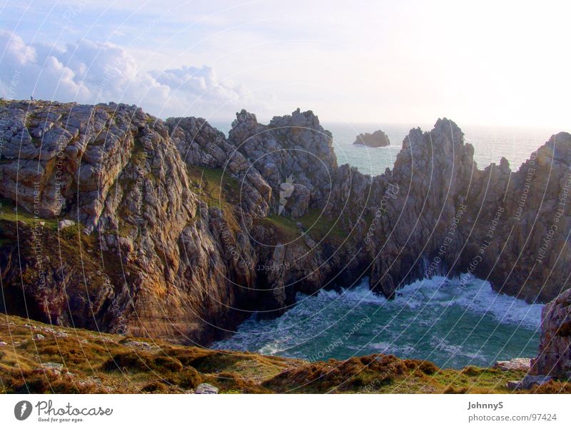 westend Küste Klippe Brandung Meer Strand Wellen Bretagne Frankreich Felsen Bucht