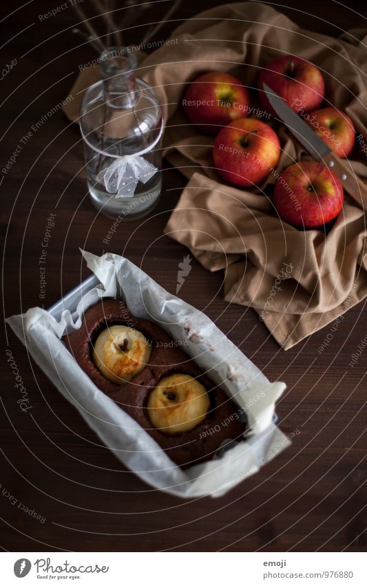 Apfelkuchen Frucht Teigwaren Backwaren Kuchen Dessert Süßwaren Schokolade Ernährung Kaffeetrinken Slowfood lecker süß Farbfoto Innenaufnahme Menschenleer