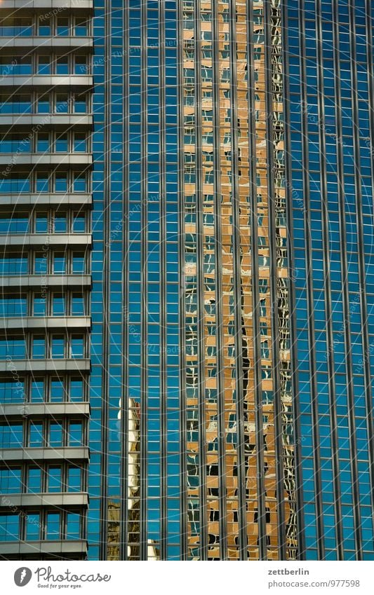 Fassade Business Frankfurt am Main Gebäude Glas Glasfassade Haus Hessen Hochhaus Stadt Skyline Stahl Büro Bürogebäude Etage Reflexion & Spiegelung Fenster