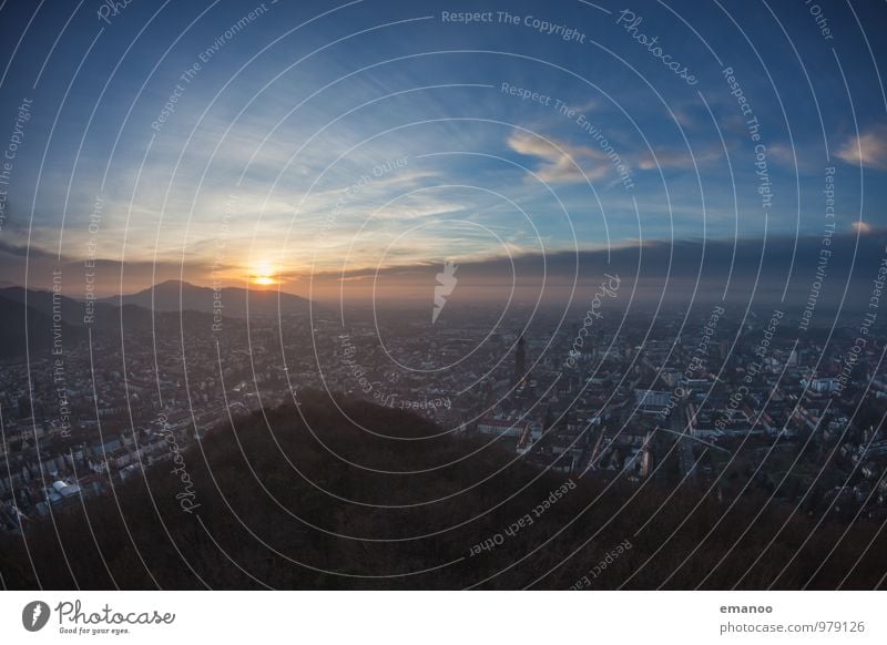 Freiburg von oben Ferien & Urlaub & Reisen Tourismus Ferne Freiheit Städtereise Landschaft Himmel Horizont Klima Wetter Hügel Berge u. Gebirge Stadt