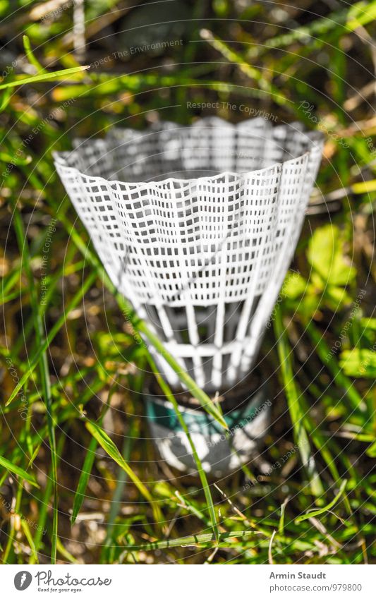 Federball - Wiese Lifestyle Freizeit & Hobby Spielen Sport Ballsport Schlägersport Badminton Natur Gras liegen einfach hell klein natürlich retro sportlich grün