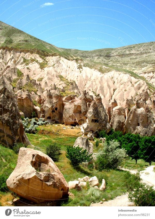 Höhlenvalley Türkei Cappadocia Europa Erosion Wohnung Steppe Lava Explosion Höhlenwohnung Kulisse Star Wars Zeitreise Einsamkeit Außenaufnahme Berge u. Gebirge