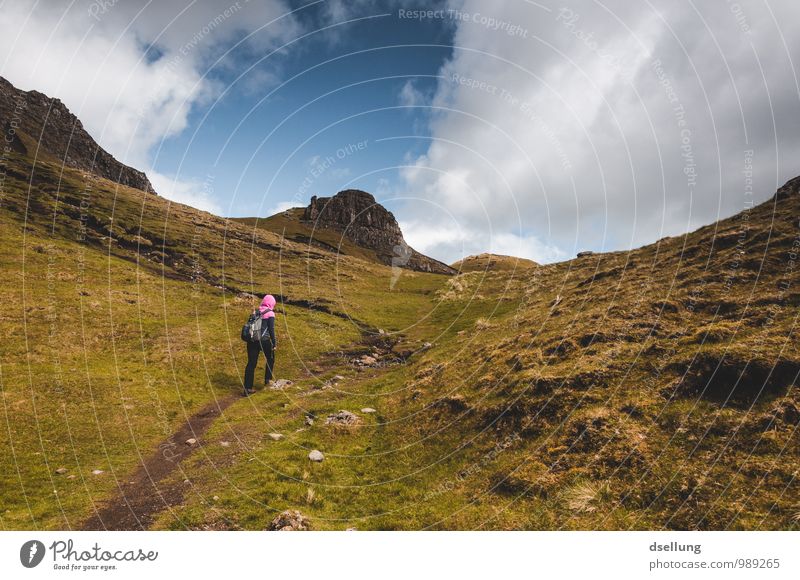 Jetzt gehts nur noch bergauf! Ferien & Urlaub & Reisen Abenteuer Sommer Berge u. Gebirge wandern Mensch feminin Junge Frau Jugendliche 1 18-30 Jahre Erwachsene