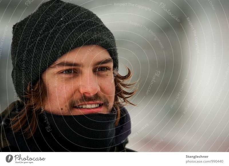 smiley day Mensch maskulin Junger Mann Jugendliche Erwachsene 1 18-30 Jahre frech Freundlichkeit Fröhlichkeit schwarz Stimmung Freude Glück Stolz Zähne zeigen