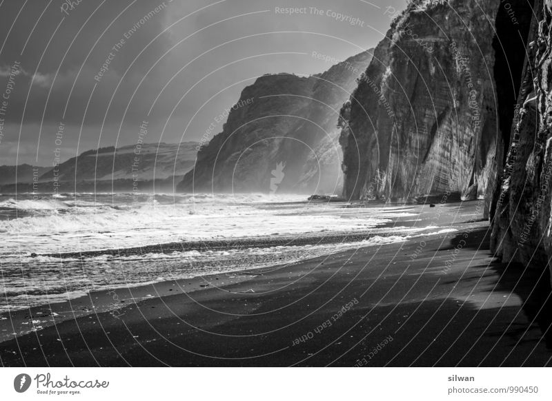 White Cliffs - New Zealand Landschaft Sand Wasser Wassertropfen Himmel Frühling Schönes Wetter Felsen Wellen Küste Bucht alt ästhetisch exotisch fantastisch