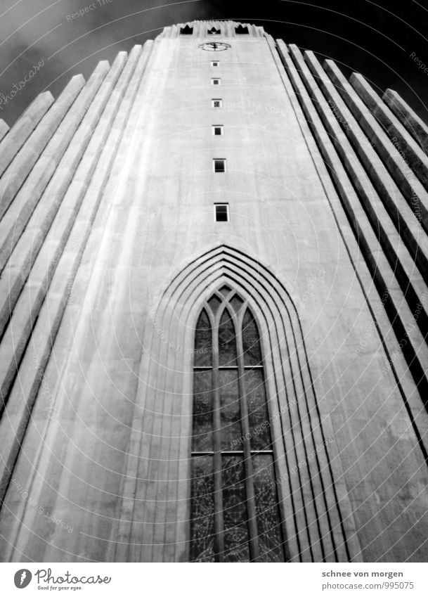 isländisch: Kirche Kunst Kunstwerk Reykjavík Island Stadt Hauptstadt Stadtzentrum Skyline Dom Bauwerk Gebäude Architektur Stein Beton Glas Design Surrealismus