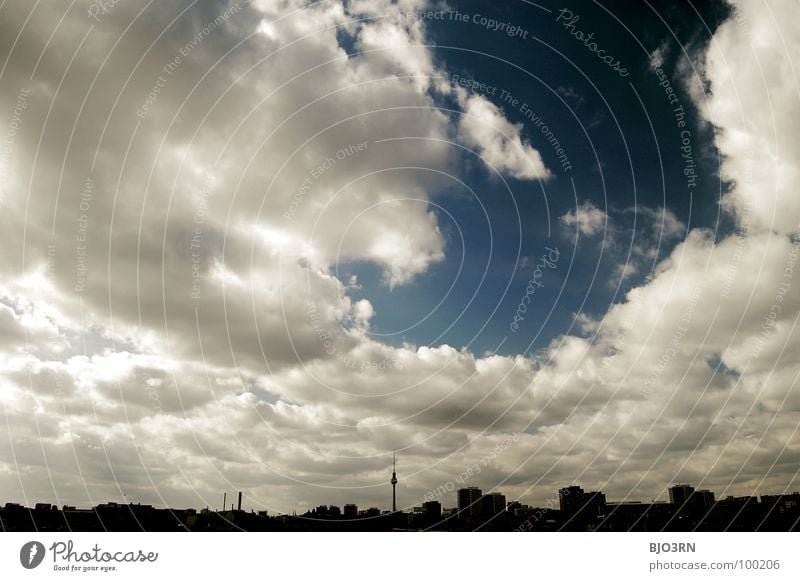 On the 7th day Warschauer Straße Construction site Clouds Vantage point Town Wide angle White House (Residential Structure) Architecture Sky Berlin Sand