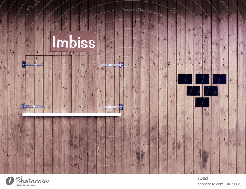 Lent Wall (barrier) Wall (building) Facade Wooden facade Wooden wall Hatch Closed Snack bar Characters Gloomy Patient Self Control Hope Appetite Disappointment