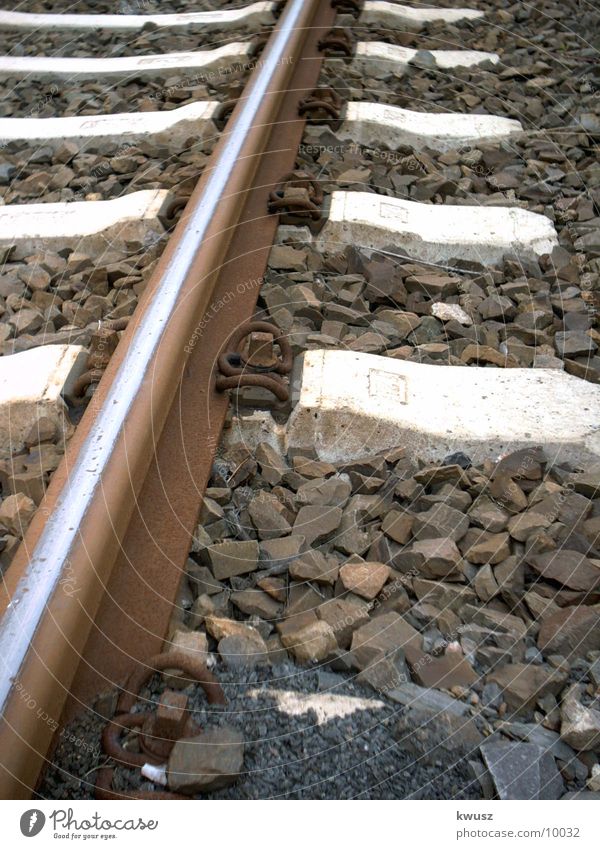 track Railroad tracks Gravel Industry sleepers