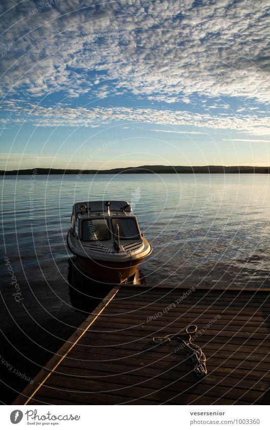 Back Home Summer Summer vacation Landscape Sky Clouds Horizon Lake warm Boating trip Motorboat Maritime Moody Calm Longing Wanderlust Adventure Discover