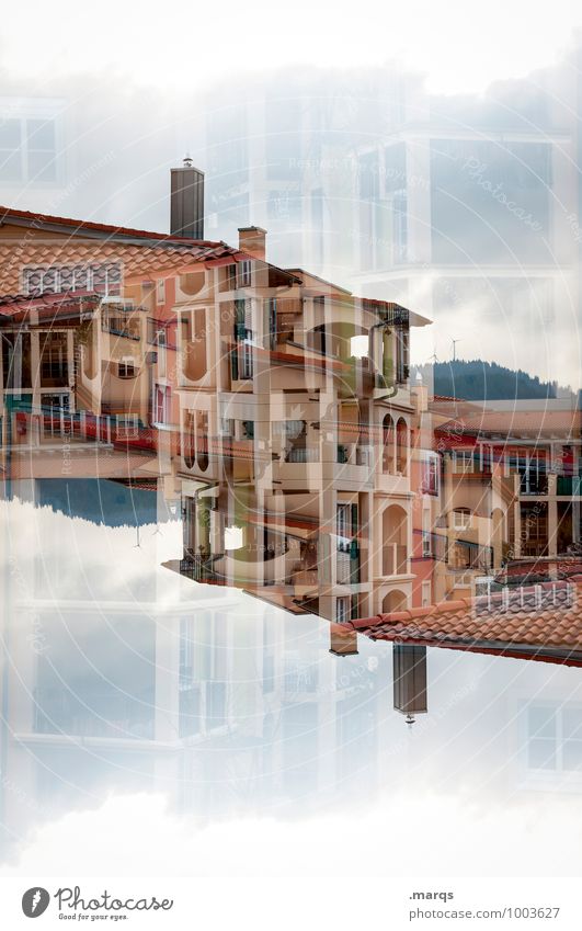 palace Abstract Double exposure Perspective Exceptional Architecture Building House (Residential Structure) Future Modern Facade Manmade structures Symmetry