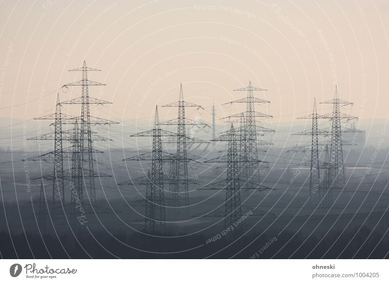 power industry Advancement Future Energy industry Renewable energy Electricity pylon Environment Environmental pollution Growth Colour photo Subdued colour