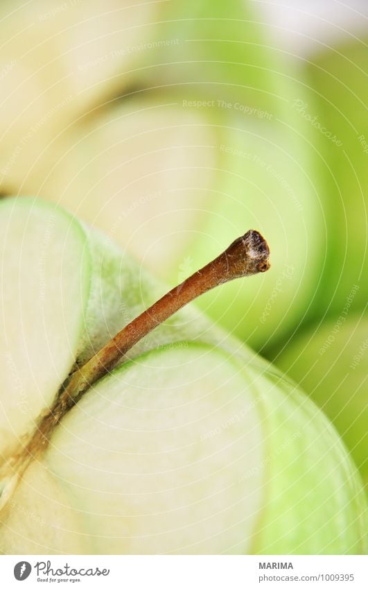 Detail of a green apple Food Fruit Apple Nutrition Vegetarian diet Environment Nature Fresh Delicious Green Apple skin Sliced organic Biological biologically