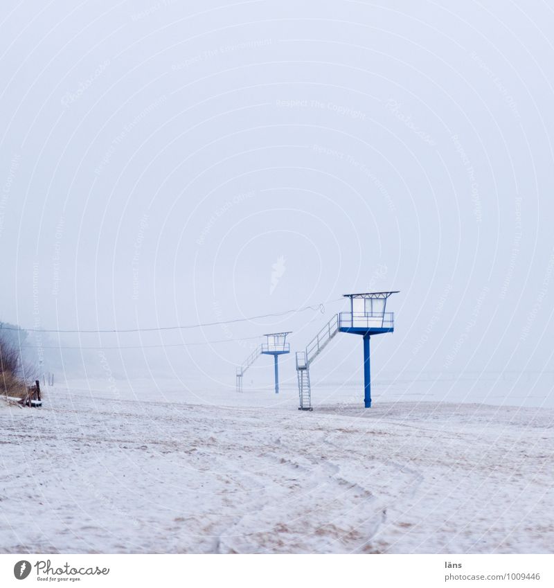 sentinel Environment Earth Sand Sky Winter Fog Snow Coast Island Usedom Maritime Blue Loneliness Uniqueness Tourism Lanes & trails Frost Beach Exterior shot