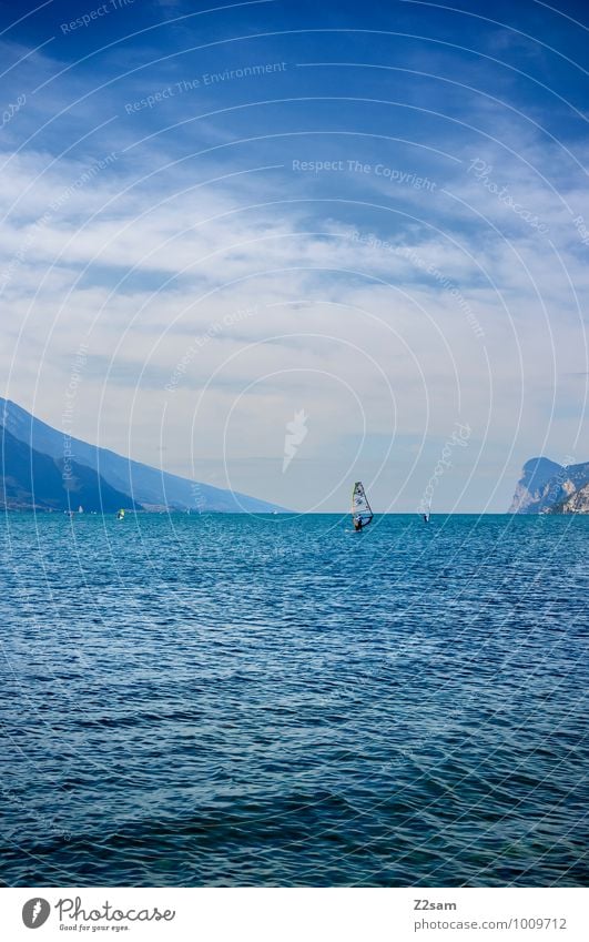 lago di garda Lifestyle Elegant Style Leisure and hobbies Vacation & Travel Tourism Summer vacation Mountain Aquatics Surfing 1 Human being Nature Landscape Sky