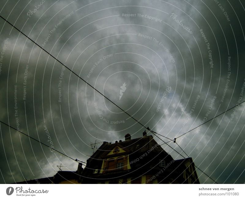 not very enlightening. Clouds House (Residential Structure) Tram Bad weather Cold Autumn Sky Rain