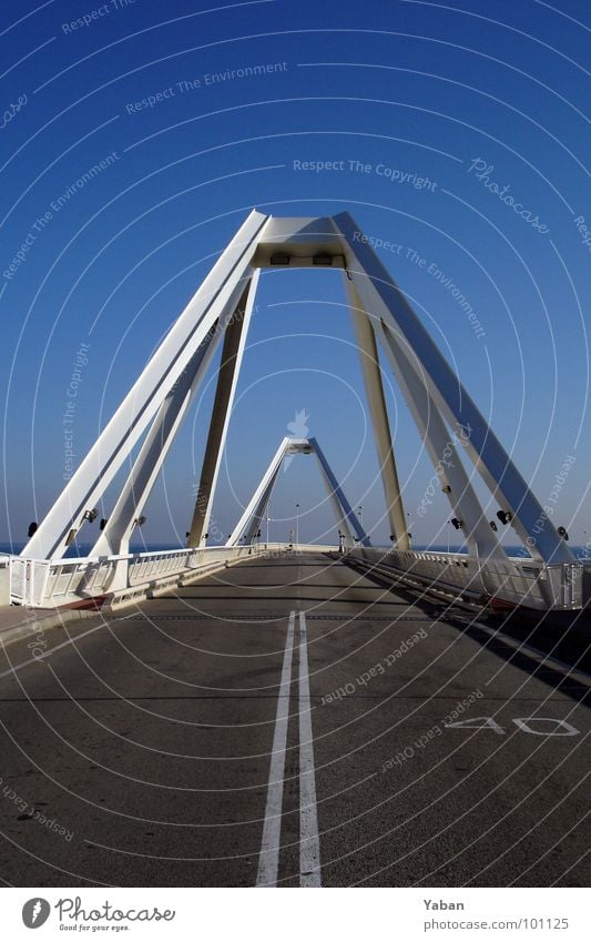 Harbour Bridge Barcelona Colour photo Exterior shot Copy Space top Copy Space bottom Long shot Architecture Transport Traffic infrastructure Road traffic