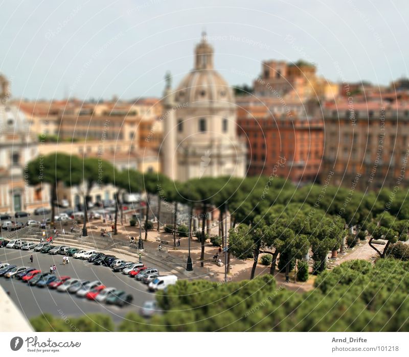 mini Roma Tilt-Shift Small Miniature Bird's-eye view Rome Ruin Monument Tourist Green Brown Landmark tilt Pattern Surrealism model building landscape