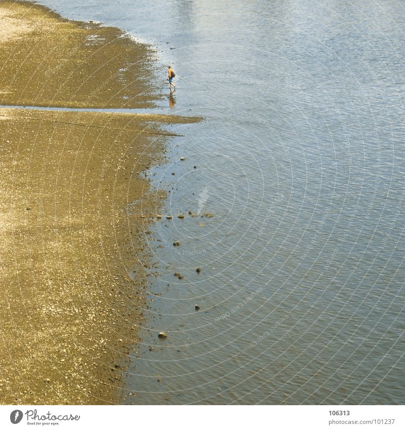 MODERN LONELINESS Beach Coast Ocean Lake Search Baby carriage Push Rip Pushing Playing To go for a walk Man Loneliness Remote Deserted Hermit Calm Relaxation