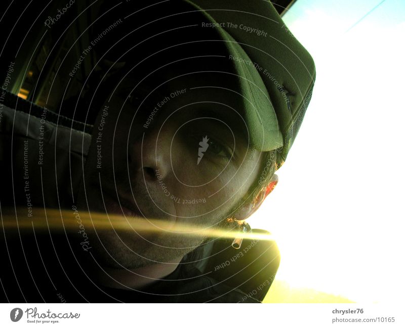 backlight Green Cap Light Radiation Human being Railroad Face