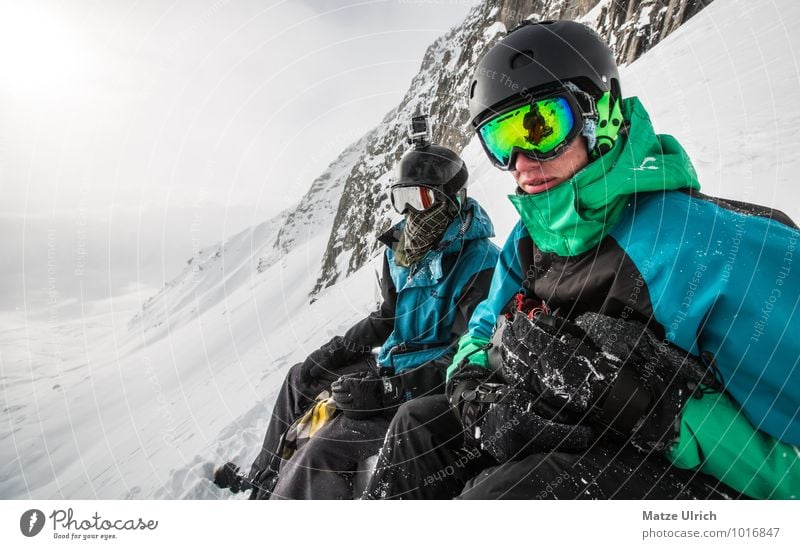 Climb up the mountain! Adventure Far-off places Freedom Expedition Winter Snow Winter vacation Mountain Winter sports Human being Masculine Young man