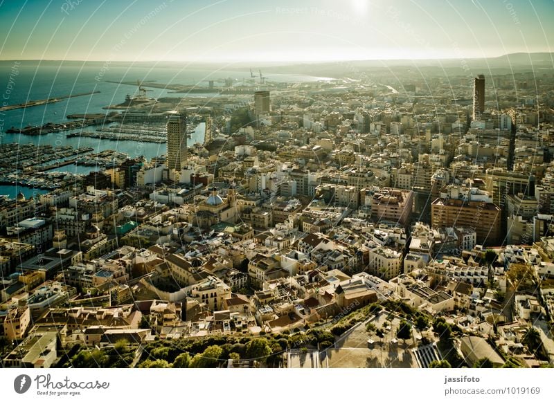 Alicante Spain Europe Town Port City Downtown Harbour Historic Maritime Far-off places Costa Blanca Mediterranean sea Iberian Peninsula Spanish sea of houses