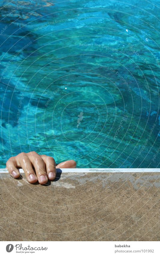 Reaching Out Swimming pool Hand Summer Playing water swimming fun sun wet