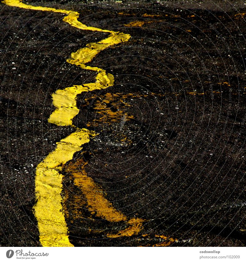 yellow shift Yellow Physics Tilt-Shift Postponement Asphalt Black Pavement Molten Parking lot Frequency Galaxy Science & Research Traffic infrastructure