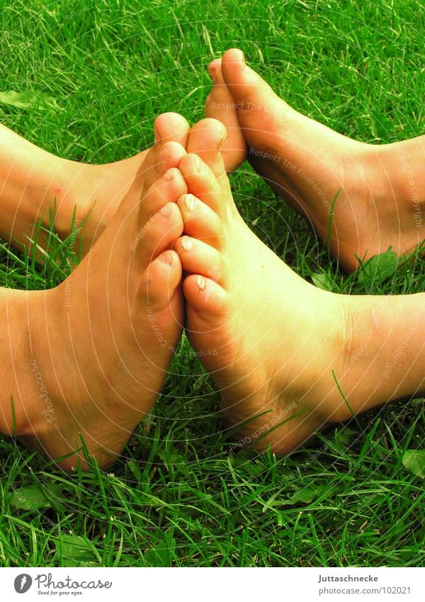 friends 4 Grass Green Child Friendship Trust Toes Together Dirty Sunbathing Summer Love Moral Human being Feet foot four pair Couple Garden children Joy Limbs