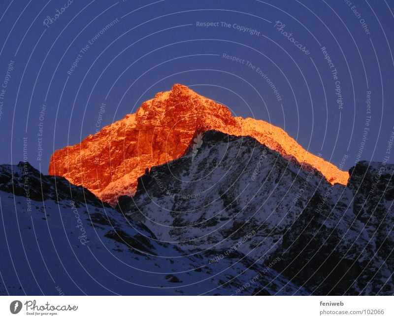 mountain glow Cold Physics Cute Switzerland White Dusk Exterior shot Mountain Tall Warmth Julier Pass Ice Snow on the Julierpass in Graubünden in Switzerland