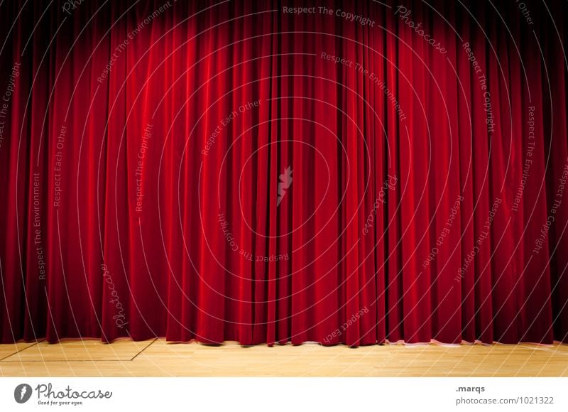 on stage Design Entertainment Event Shows Stage Cinema Opera Drape Velvet Red Curiosity Folds Concert Opening Stage lighting Colour photo Interior shot