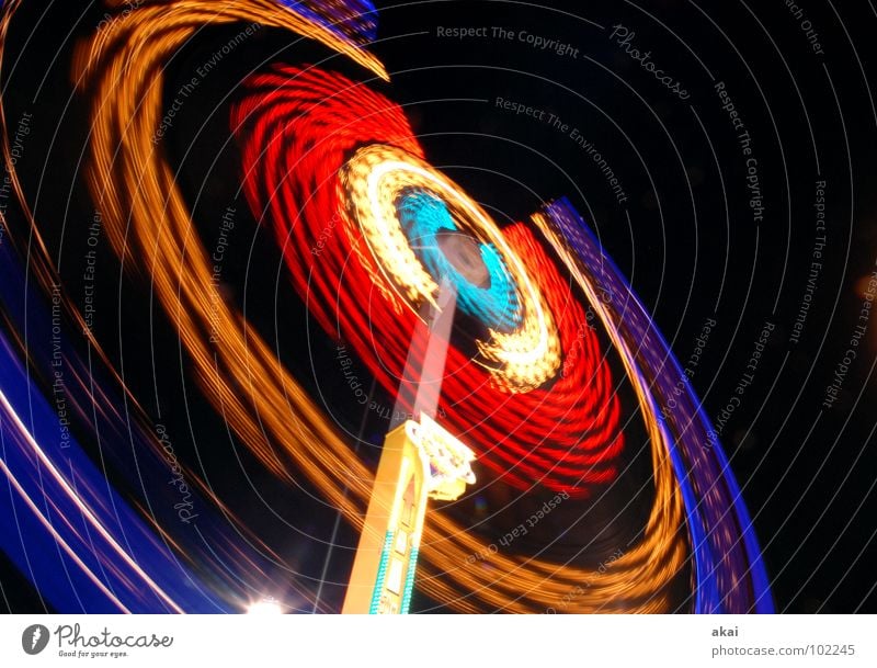 loop Night Fairs & Carnivals Long exposure Warped Acceleration Action Joy Oktoberfest freiburger mess´ Multicoloured Colour akai jörg joerg Rotor g-force