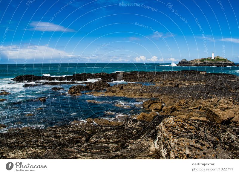 Lighthouse at low tide in Cornwall Vacation & Travel Tourism Trip Adventure Far-off places Freedom Sightseeing Environment Nature Landscape Plant Elements