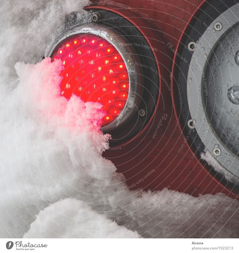 the winter is the turn Winter Snow Transport Public transit Train travel Rail transport Railroad Engines Passenger train Rail vehicle Rear light Floodlight