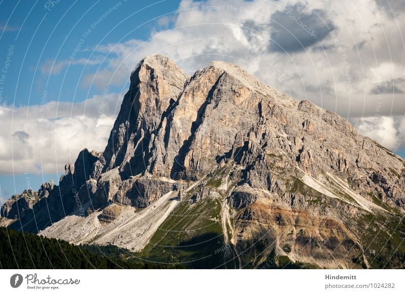 Peitlerkofel Vacation & Travel Tourism Trip Summer Climbing Environment Landscape Elements Clouds Beautiful weather Alps Mountain Peak Stone Old Firm Tall