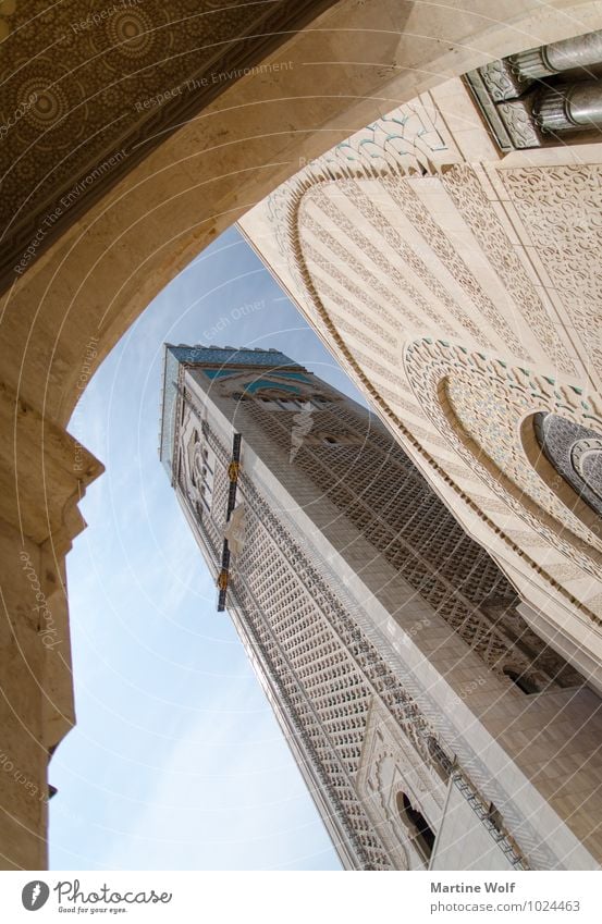 Hassan from below Casablanca Morocco Africa Town Port City Manmade structures Building Architecture Mosque Vacation & Travel Mosque Hassan II. ad-Dar al-bay?a?